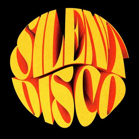 Disco Ball Poster Design, 70s Poster Design Typography, Silent Disco Poster, Disco Branding, Disco Aesthetic 70s, Disco Logo, Sunset Street, Disco Cowboy, Disco Aesthetic