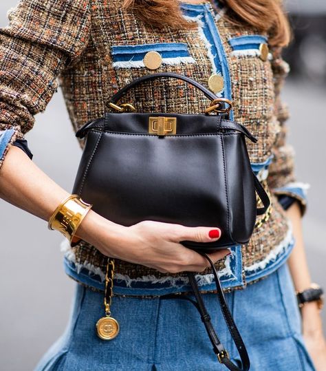 Best Fendi Bags: 8 Styles Worth Saving For | Who What Wear Fendi Pikabu Bag, Fendi Peekaboo Street Style, Peekaboo Bag Outfit, Peekaboo Mini Fendi, Fendi Picaboo Bag, Fendi Peekaboo Mini Outfit, Fendi Peekaboo Outfit, Peekaboo Outfit, Fendi Bag Outfit