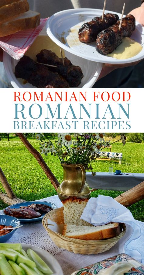 Romanian breakfast Romanian Bread, Romanian Breakfast, Romanian Food Traditional, Romanian Food Recipes, Romanian Dishes, Breakfast Ideas Pancakes, Dinner Classics, Romanian Cuisine, Romania Food