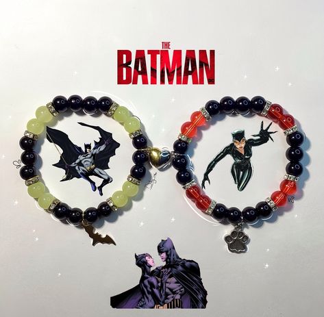 🦇🥀🐈‍⬛✨ #matchingbracelets #explorepage #batman #bbymar #couplesbracelets #catwoman Spiderman Catwoman, Batman X Catwoman, Coraline Wybie, Batman Spiderman, Coraline, Matching Bracelets, Catwoman, Only 1, One Time