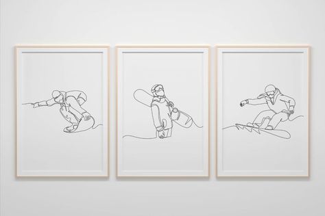 Minimalist Snowboard line art print, Winter sport , Digital Download, Simple Sketch, Athlete Gift Snowboarder, Set Of 3 Wall Gallery, Decor Snowboard Drawing, Gallery Decor, Snowboard Art, Athlete Gifts, Simple Sketch, Line Art Print, Winter Sport, Sketches Easy, Wall Gallery