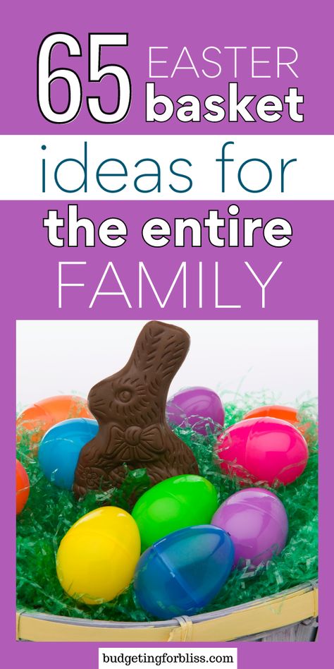 Looking for last minute Easter basket ideas? Find 65 Easter Basket Stuffers for the entire family. Affordable ideas that everyone will love. Family Easter Basket Ideas, Easter Cookie Basket, Family Easter Basket, Easter Side Dishes Recipes, Easy Easter Recipes, Easter Side Dishes, Easter Basket Stuffers, Easter Basket Ideas, Family Easter