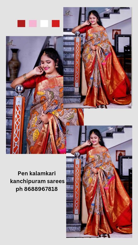 Call or whatsapp@+91-8688967818 #penkalamkari #kalamkari #kalamkarisaree #handloom #saree #sareelove #sareefashion #sareelover #businesswoman #instragrambusiness #pattusaree #pattusarees #sareesofinstagram #kanchipattu #kanchipuramsaree #kanchipuramsilksaree #handpaintingsarees #kalamkarisarees #kalamkariart #handmade #sareesusa #sareedraping #sarees #bridalsarees #desinersaree #sareeswholesale #manufacturing #uksarees #makeupartist #wedding Desiner Sarees, Kalamkari Sarees, Kalamkari Saree, Kanchipuram Saree, Bridal Saree, Saree Styles, Handloom Saree, Business Women, Pen