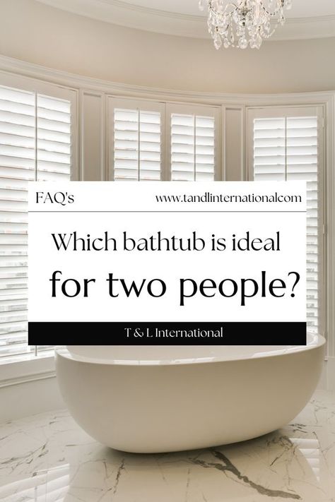 Why bathe alone when you can bathe together? Depending on the height of the bathers, most of T & L International bathtubs are perfect for two person bathing. Our Imperia, Slipper, and Oceanus bathtubs from our contemporary bathtub collection are some of our most popular. Explore the endless possibilities. Bath For Two People, Bathtub 2 Person, Dream Bathtub Master Bath, 2 Person Freestanding Bathtub, 2 Person Bathtub Master Bath, 2 Person Tub Bathtubs, Bathtub Free Standing, Double Soaker Tub, Two People Bathtub