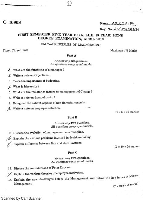 BBA LLB Previous year Question Pappers and Notes: QP 1st Sem - Principles of Management 2013 Principles Of Management, Law Life, Lecture Notes, Lectures Notes, Blog Page, Previous Year, Study Notes, Study Motivation, Subjects