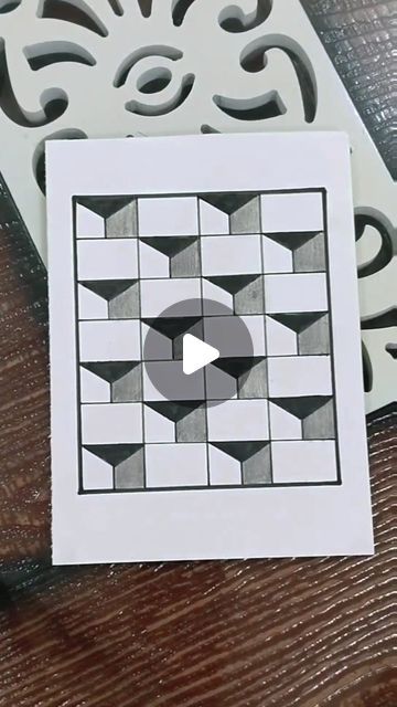 3d Pattern Drawing, Easy Illusion Drawings, 3d Drawings 3d Artwork, Illusion Sketch, 3d Drawings Easy, 3d Illusion Drawing, Block Drawing, Optical Illusion Drawing, Illusion Drawings