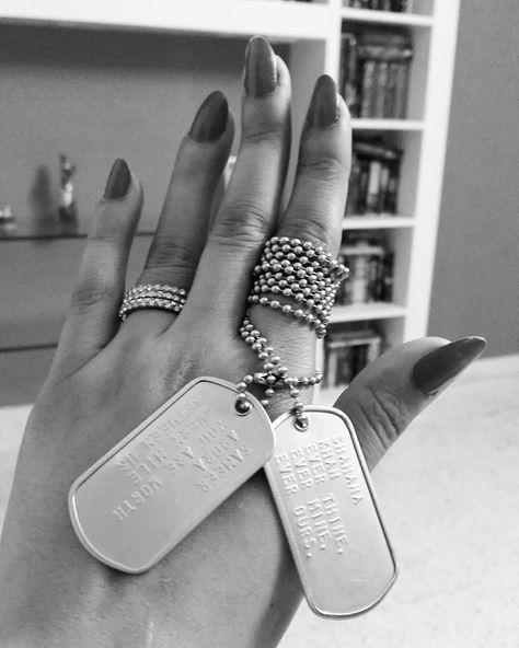 Military girlfriend dogtags engaged Military Girlfriend Aesthetic, Military Girlfriend, Army Girlfriend, Tag Necklace, Dog Tags, Dog Tag Necklace, Quick Saves