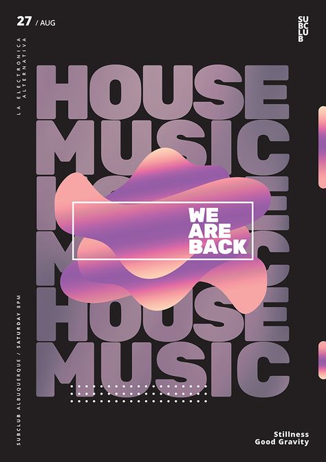 We Are Back Poster, House Music Flyer, Techno Music Poster, Party Posters Design, Techno Event Poster, Techno Party Poster, Party Poster Graphic Design, Tech Event Poster, Dj Event Poster