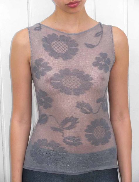 Knitted Sleeveless Top, Festival Chic, Paloma Wool, Flower Tops, Textiles Fashion, Sheer Top, Machine Knitting, Spring Summer Outfits, Paloma