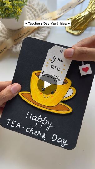 25K views · 1.8K reactions | Last minute card idea for teachers Day🫶🏻 | QuinnsArte by Quinal Malara | LISA · New Woman Diy Birthday Cards For Teacher, Teacher's Day Card Ideas, Teacher Birthday Card, Teachers Birthday, Teacher Diy, Happy Tea, Teachers Day Card, Tea Riffic, Teacher Birthday