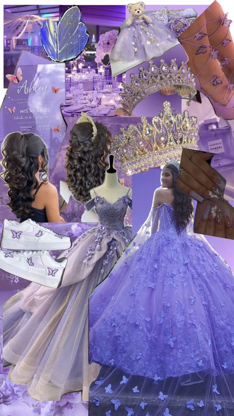 Purple Quince Theme, Lavender Sweet 16 Dresses, Lavender Quinceanera Ideas, Purple Quinceanera Ideas, Rapunzel Quinceanera Theme, Sweet 16 Dresses Blue, Purple Quince Dress, Purple Quinceanera Theme, Quince Picture Ideas