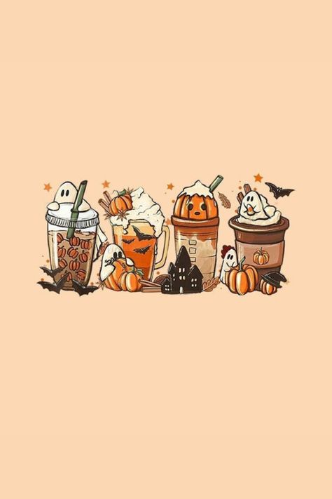 Halloween Wallpaper Fall Background for Phone Halloween Fall Wallpaper Aesthetic, Fall Backgrounds Iphone, Halloween Wallpaper Cute, Halloween Wallpaper Iphone, Horror Movie Characters, Halloween Coffee, Fall Halloween Decor, Horror Characters, Autumn Coffee