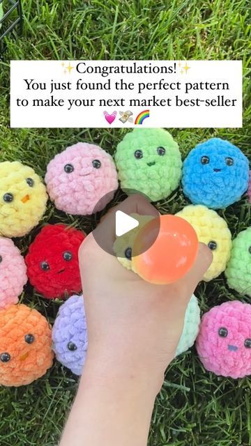 Quick Crochet Projects To Sell Free Pattern, Crochet Amigurumi Beginner Free Easy Patterns, Stressball Crochet Pattern Free, Things To Crochet When Bored, Crochet Sphere, Crochet Pokemon, Crochet Market, Market Ideas, Crochet Things