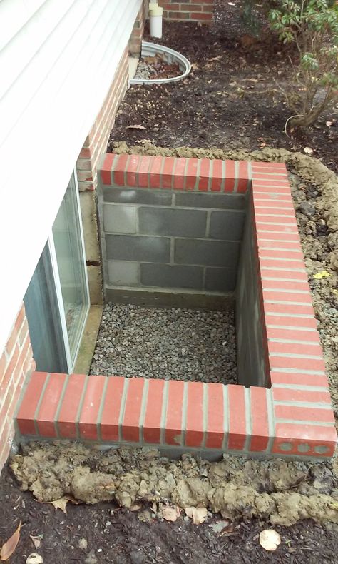 Cellar Conversion, Egress Window Well, Basement Window Well, Window Well Cover, Deck Railing Ideas, Basement Entrance, Basement Lighting, Railing Ideas, Egress Window