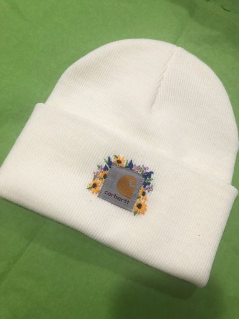 Hand Embroidered Hat Ideas, Embroidered Carhartt Beanie, Embroidered Hats Ideas, South Haven Michigan, Carhartt Hat, South Haven, Embroidered Beanie, Embroidery Diy, Handmade Projects