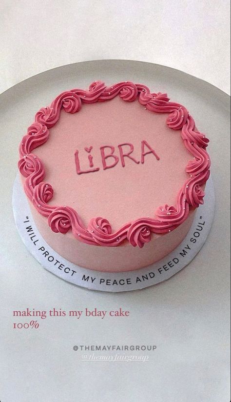 Libra Cake Ideas, Floral Birthday Cakes, Libra Cake, 17 Birthday Cake, Tiny Cakes, Pastel Cakes, Custom Birthday Cakes, Funny Birthday Cakes, Mini Cakes Birthday