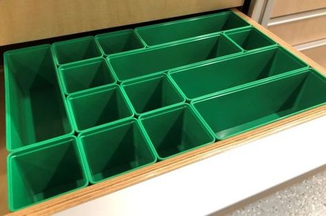 Organize Tool Box Ideas, Socket Organization, Tool Shop Organization, Toolbox Organization, Tool Box Foam, Tool Drawer Organizer, Box Organization, Garage Wall Storage, Small Parts Storage