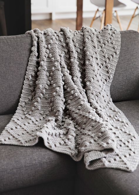 Seed stitch blanket