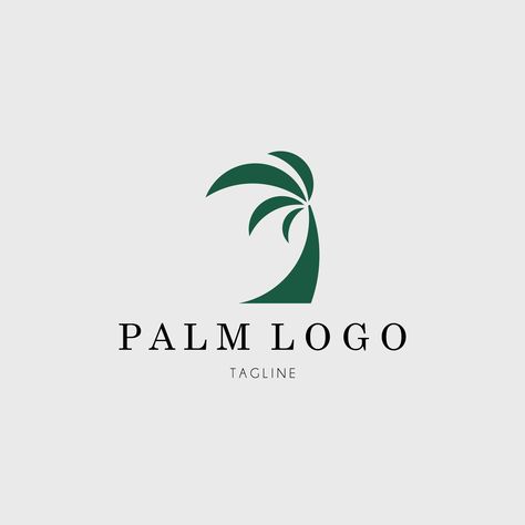 Palm Tree Symbol, Tropical Logo Design Ideas, Palm Tree Branding, Palm Logo Design, Coconut Tree Logo, Palm Leaf Logo, Tropical Logo Design, Jungle Logo, Coconut Logo