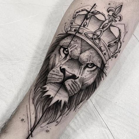 Wanted Tattoo, Lion Tattoo Sleeves, Neotraditional Tattoo, Trending Tattoos, Surreal Tattoo, Lion Head Tattoos, Crown Ideas, Prison Tattoos, Lion Tattoo Design