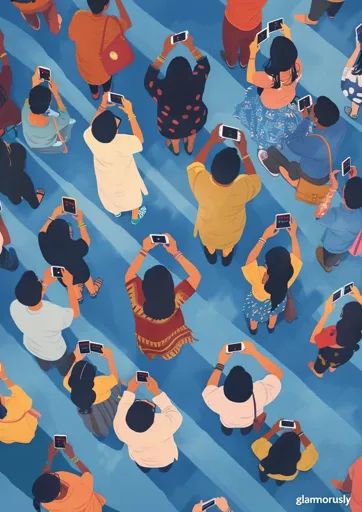 ↑↑↑ Larger size on website 🔸 The illustration depicts a crowd of people on a blue tiled floor, all looking down at their phones.  🔸 From Midjourney AI Image Crowded People Illustration, Community Poster, A Crowd Of People, Paper Book Covers, Crowd Of People, People Crowd, Tiled Floor, Flat Design Illustration, Black Shadow