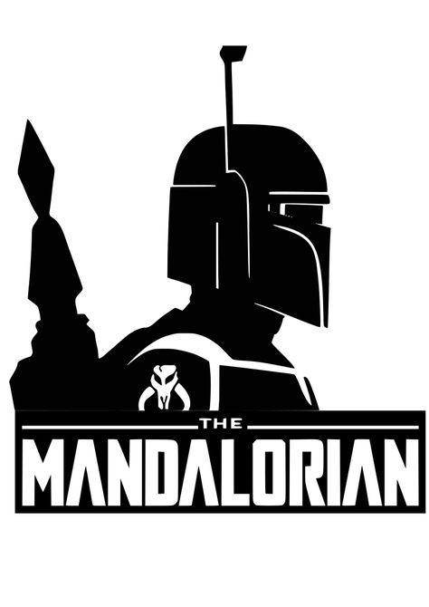 Mandalorian Silhouette, Christmas Svg Files Cricut, Mandalorian Christmas, Mandalorian Svg, Star Wars Stencil, Star Wars Decal, Logo Silhouette, Vinyl Poster, Sticker Baby