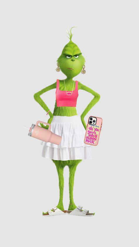 The grinch is so. Preppy. Preppy Lorax And Grinch, Preppy Shrek, Preppy Characters, The Grinch Cartoon, Animated Grinch, Grinch Pictures, Preppy Grinch, Preppy Baddie, Preppy Animals