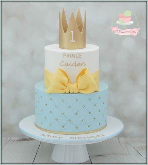 Prince 1st birthday - Cake by Jo Finlayson (Jo Takes the Cake) Toddler Birthday Cakes, Photoshoot Boy, Boys First Birthday Cake, Prince Cake, Boys 1st Birthday Cake, Baby Boy Birthday Cake, Gateau Baby Shower, Baby First Birthday Cake, Prince Birthday