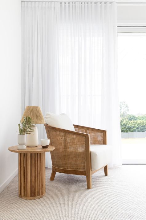 Abide Interiors | the-design-villa Coastal Style Furniture, Teak Side Table, Timber Panelling, Teak Armchair, Rattan Armchair, Lane Furniture, Stone Dining Table, Bentwood Chairs, Perfect Chair