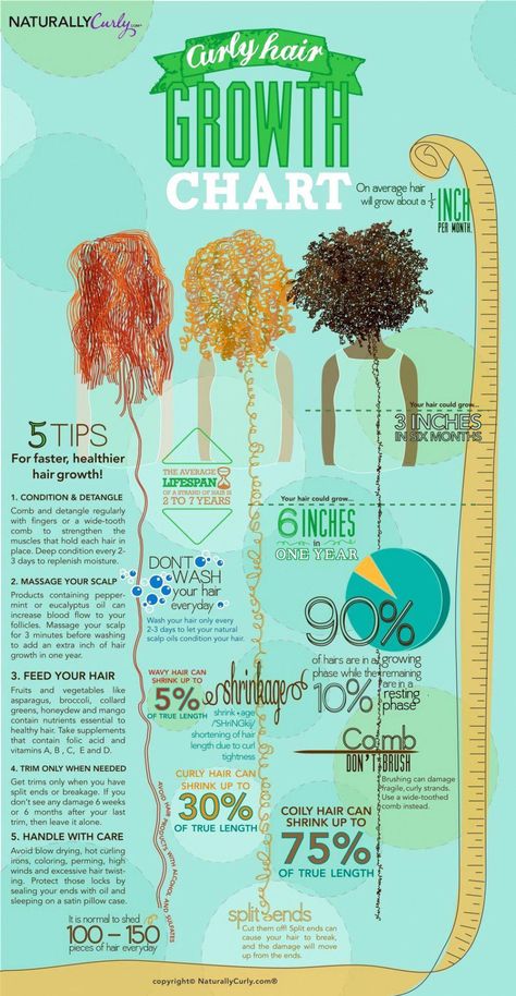 Wonderful chart that teaches about curly hair growth and some helpful tips for maintaining that growth. Courtesy of @naturallycurly) #LongCurlyHair #NaturalHairGrowth #Longhairtips Natural Hair Growth Chart, Hair Growth Chart, Hair Inches, Hair Growth Charts, Curly Hair Growth, California Hair, Long Hair Tips, School Success, Vitamins For Hair Growth