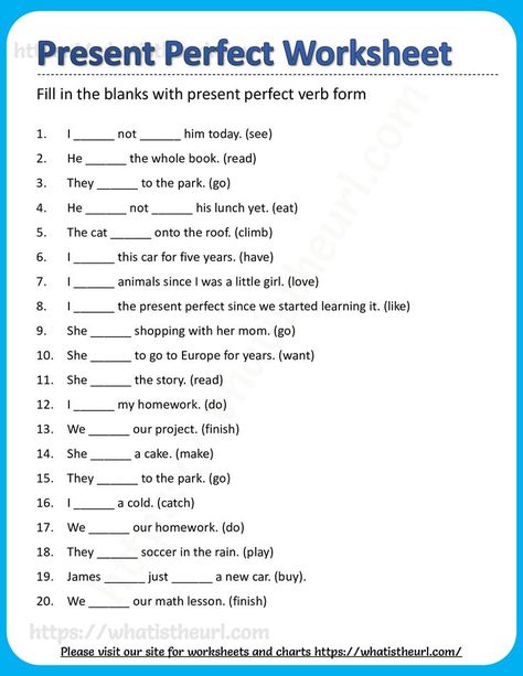 Form Of Verbs, Present Perfect Tense Exercises, Simple Present Tense Worksheets, Present Perfect Tense, Tenses Exercises, Verbs Worksheet, Tenses English, Materi Bahasa Inggris, English Grammar Exercises