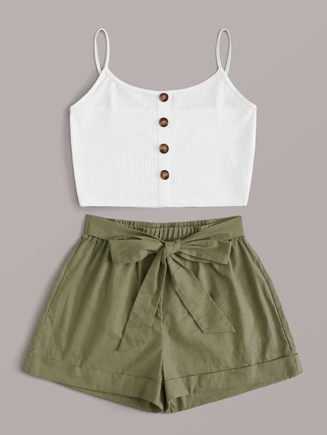 Cute Lazy Outfits, Shorts Outfit, Trendy Summer Outfits, Tween Outfits, Cute Comfy Outfits, Teenager Outfits, Girls Fashion Clothes, Cute Summer Outfits