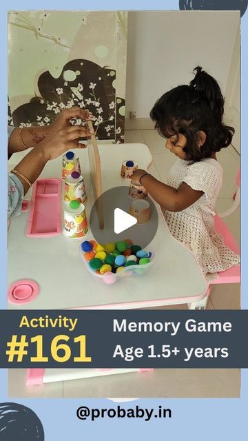 Sarvani | Kids Activities | Parenting on Instagram: "✨Activity-161: Simple Memory Game for Toddlers. #save and try this Memory game with your kids. ❇️ Age : 1.5 years + 👶 Memory games for kids are crucial as they enhance cognitive skills, improve concentration, and promote memory development, aiding overall cognitive growth. 👍 Please do engage your kids in memory games and help them develop cognitive skills. ♥️ LIKE | SHARE | FOLLOW ⬇️ For more kids activities and Parenting classes please do follow @probaby.in Regards Sarvani Mother of 3.5 years old Working Professional Early Childhood Educator #probaby #probaby.in #earlychildhoodeducation #reverse #activitiesforkids #indooractivities #ParentingTips #braindevelopmentactivity #kidsactivities #toddleractivities #parenting #noscreent Cognitive Development Activities, Concentration Activities, Easy Games For Kids, Early Childhood Educator, Memory Activities, Game For Toddlers, Cognitive Activities, Memory Games For Kids, Parenting Classes