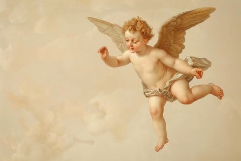 Cherub Flying, Cupid Painting, Cherub Painting, Cloud Fairy, Cupid Cherub, Cherub Art, Angel Statues Sculpture, Angel Cupid, Flying Angel