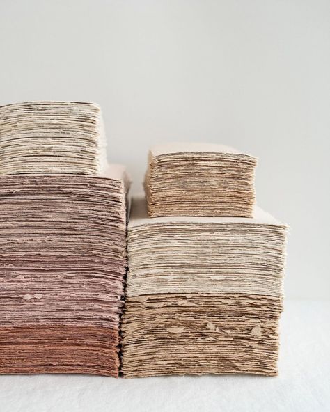 Papira® on Instagram: “Dreamy handmade paper stacks ready to be printed on our antique press. A warm color palette to warm your hearts.” Paper Making Aesthetic, Stacked Paper Art, Stack Of Paper, Handmade Paper Journal, Recycled Paper Crafts, Handmade Paper Art, Paper Aesthetic, Handmade Journals Diy, Warm Color Palette