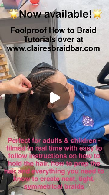 Claire Kent on Instagram: "🌟JUST LAUNCHED🌟
ONLINE HOW TO BRAID TUTORIALS at www.clairesbraidbar.com
You asked, we delivered! It doesn’t matter where you are in the world, you can now access my How to Braid tutorials from the comfort of your own home. We have broken down how to French, Dutch and Fishtail braid into a series of easy to follow steps which also cover how to prep the hair, products to use and how and where to use them, how to hold the hair, where to stand and other amazing tips gained from all of my years of braiding in order to create neat, tight, symmetrical, long lasting braids. 
Head over to our brand new website www.clairesbraidbar.com and if you are one of the first 25 people to purchase you can get 15% off using the code onlinebraid15
Enjoy 🩷
.
.
.
.
.
.

 #schoolhair One French Braid Tutorial, How To Braid From The Scalp Step By Step, How To Dutch Braid Step By Step, Long Lasting Braids, How To Do Cornrows, Braid Tutorials, Head Braid, French Braids Tutorial, Braids Step By Step