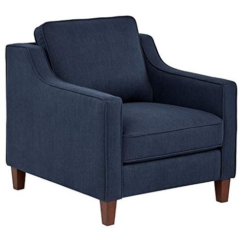 Navy Accent Chair, Navy Blue Furniture, Wingback Accent Chair, Navy Blue Living Room, Blue Chairs Living Room, Leather Recliner Chair, Local Furniture, Mid Century Armchair, Amazon Home Decor