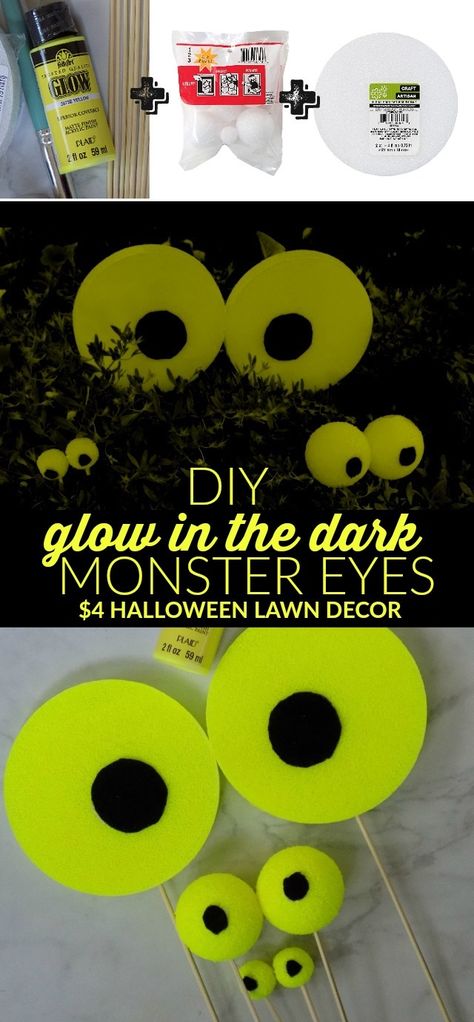 Halloween Lawn Decor, Backyard Halloween Party, Halloween Lawn Decorations, Glow Crafts, Glow Halloween, Monster Decorations, Halloween Lights Decorations, Halloween Lawn, Spooky Spooky