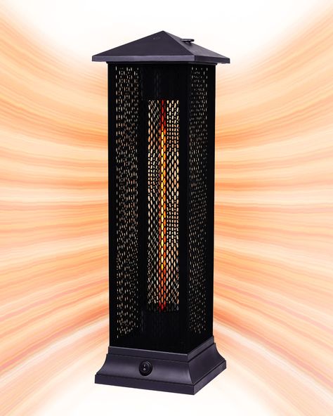 PRICES MAY VARY. OUTDOOR LIFE JUST FEELS RIGHT WITH STAR PATIO INFRARED PATIO HEATERS. Provides instant, steady, silent heating with one simple power setting of 1500W. Heats up to 65 sq.ft. 5100 BTUs. Don't forget to check Amazon listings for our sister product STP1299-RMHD-S, a product with same apprence for perfect match series. OUR INFRARED HEATER IS UNIQUE IN STYLE. Built to be fashionable in a Matte Black finish with SQUARED PILARS SHAPE. Infrared heating makes it functional even in wind. T Patio Heaters, Heater Fan, Infrared Heater, Outdoor Heaters, Portable Heater, Stove Fireplace, Electric Heater, Bar Supplies, Outdoor Heating