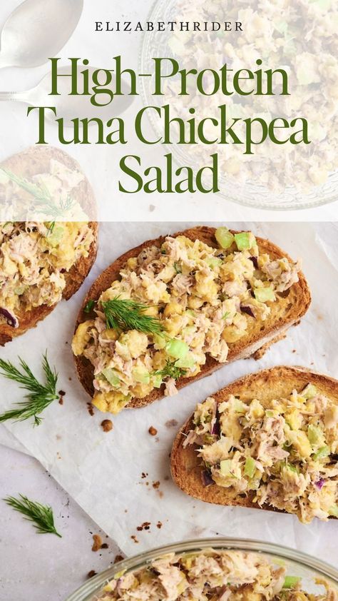 Whip up this delicious high-protein tuna chickpea salad in just 5 minutes! Packed with flavor and nutrients, it's the perfect lunch option. High-Protein Recipes | Tuna Chickpea Salad | Quick Lunch Ideas | Nutritious Meals | Healthy Salad Recipes Tuna Chickpea Salad, Tuna Chickpea, High Protein Lunch Ideas, Classic Tuna Salad, Chickpea Tuna Salad, Salad Recipes Lunch, Salad Lunch, Healthy Tuna, Best Meals