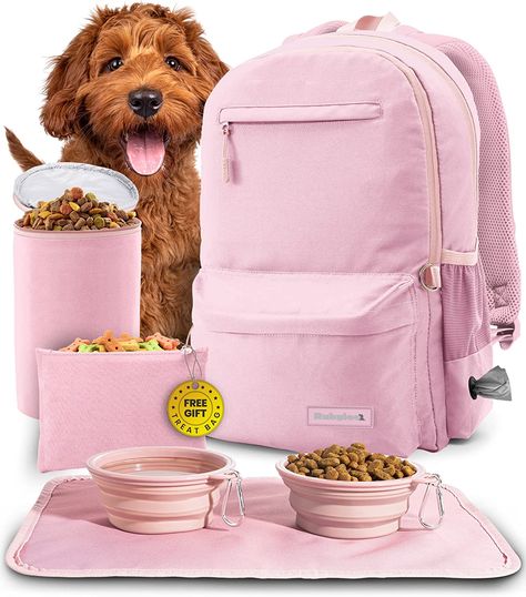 Dog Overnight Bag, Puppy Backpack, Collapsible Dog Bowl, Travel Dog Bowl, Dog Food Container, Dog Travel Bag, Travel Dog, Beautiful Backpacks, Puppy Accessories