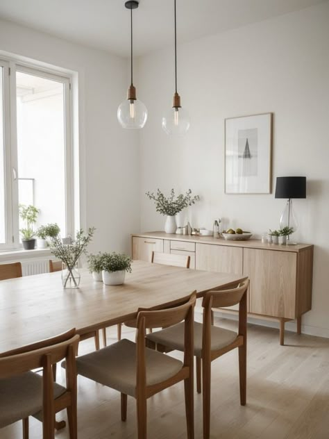 Creating a Stunning and Sophisticated Formal Dining Room | aulivin.com Minimal Dining Table, Minimal Dining, Neutral Dining Room, Scandinavian Dining Room, Dining Room Inspo, Scandinavian Living Room, Minimalist Dining Room, Dinning Room Design, Scandinavian Dining