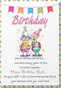 Happy Birthday Friend Card, Happy Birthday Old Friend, Greeting Card For Friend, Happy Birthday Fairy, Friend Birthday Wishes, Special Happy Birthday Wishes, Happy Birthday Wishes For A Friend, Happy Birthday Bestie, Friend Cards