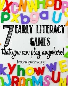 7 Early Literacy Games That You Can Play Anywhere! Emergent Literacy Activities Preschool, Family Game Ideas At Home, Literacy Night Activities, Family Literacy Night, Prek Literacy, Literacy Activities Preschool, Emergent Literacy, Reading Night, Teaching Mama