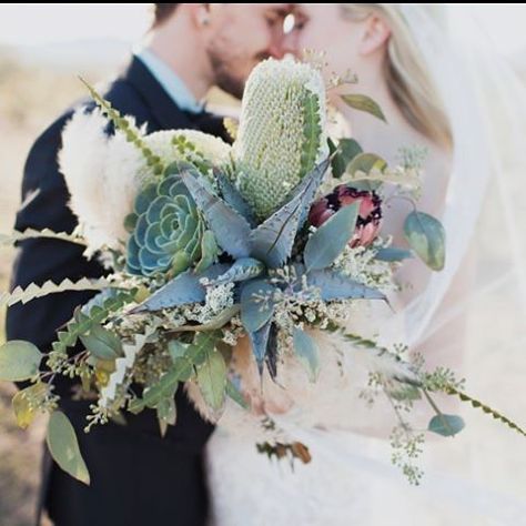 That one time I stuck agave in a bouquet... @jrousselphoto @butterflypetals #butterflypetals #arizonabride #arizonanative #arizonawedding #desertwedding #desert #succulent #succulentwedding #cacti Agave Wedding, Desert Themed Wedding, Cactus Centerpiece, Cheap Wedding Centerpieces, Cheap Wedding Decorations, Yard Wedding, Succulent Wedding, Maine Wedding, Wedding Prep