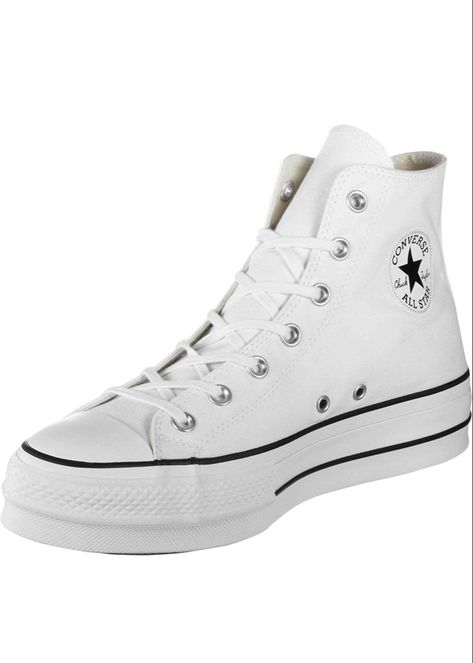 Girls Shoes Teenage, White Chuck Taylors, Chuck Taylor All Star Lift, Shoe Wishlist, All Stars Converse, Black And White Shoes, Teenage Girls, Converse Chuck Taylor All Star, Converse High Tops