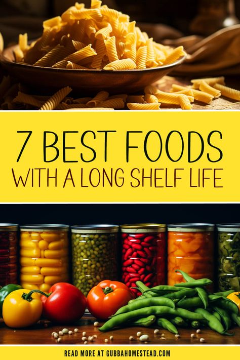 best food with long shelf life Survival Pantry, Survival Foods, Canning Process, Family Compound, Canned Fruits, Instant Oats, Instant Rice, Canned Vegetables, Canned Beans