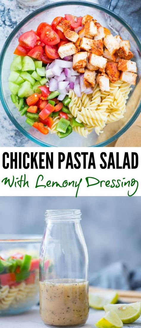 Lemon Herb Dressing, Grilled Chicken Pasta Salad, Pasta And Veggies, Diet Pasta, Salad For Summer, Grilled Chicken Pasta, Camping Foods, Bacon Ranch Pasta Salad, Enchilada Pasta