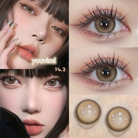 Korean Colored Contacts, Lenses Eye Colour, Brown Eyes Contact Lenses, Asian Contact Lens, Pretty Contact Lenses, Eyes Lenses Color, Contact Lenses For Filipina, Softlens Korean, Douyin Contact Lens