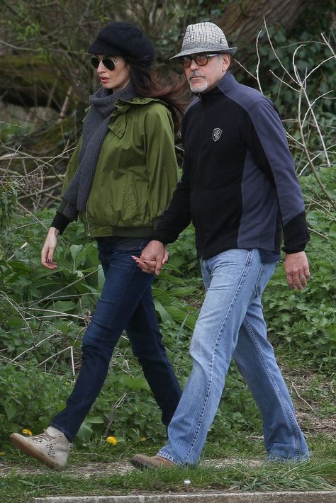 Amal Clooney in J. Brand jeans and Leather Crown Sneakers While Pregnant in England Amal Clooney George Clooney, Amal Alamuddin Style, Amal Alamuddin, Human Rights Lawyer, Maternity Chic, Black Short Sleeve Dress, Amal Clooney, Nude Pumps, George Clooney